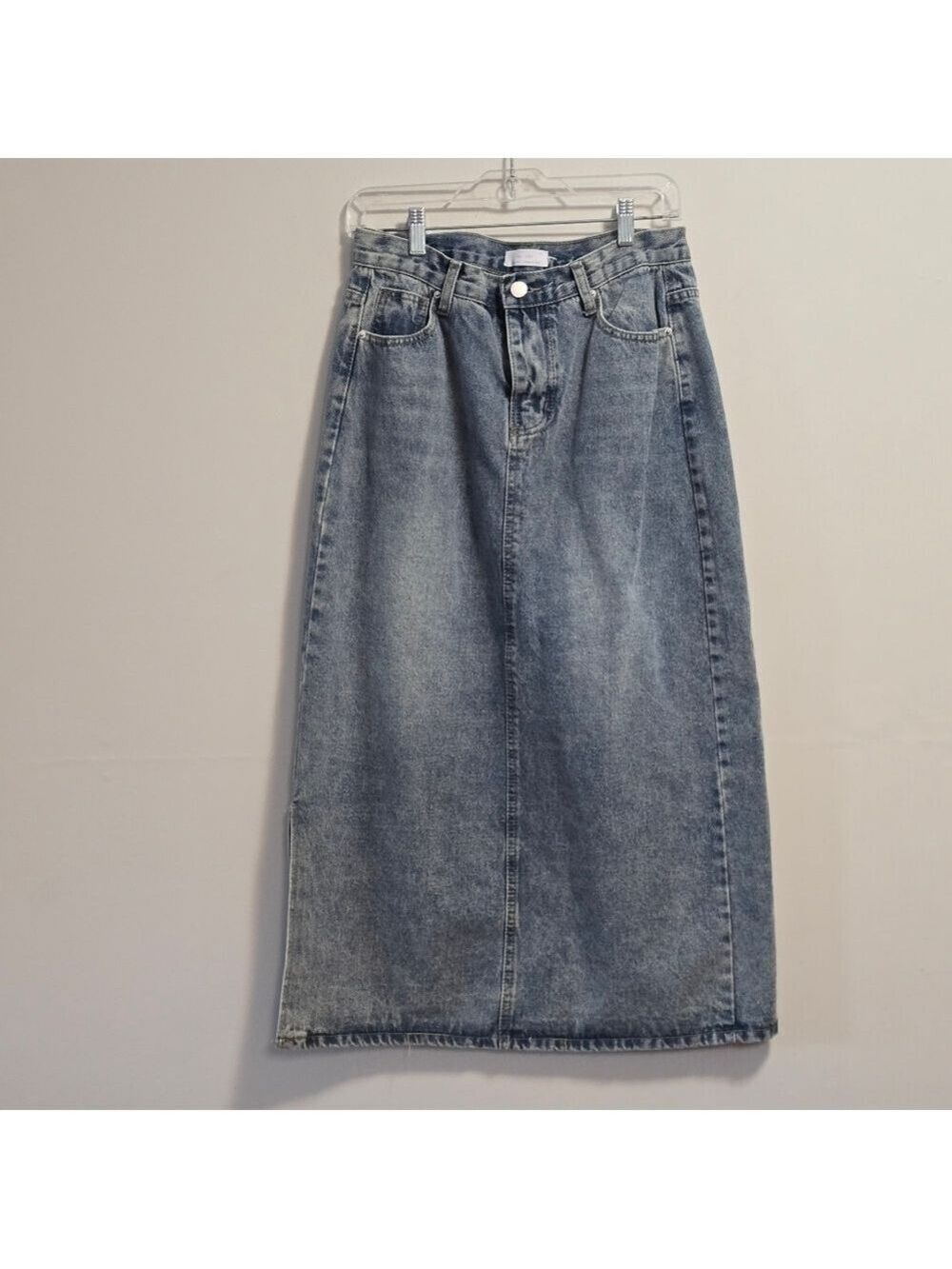 Oak +"Fort High Waist Vintage Wash Denim Midi Skirt Size 30